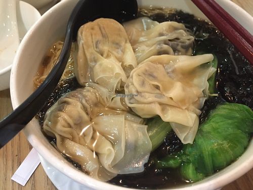 Dumplings noodles soup at Paramita Vegetarian Restaurant - Cheung Yee in Kowloon