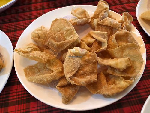Deep fried dumpling skins at Paramita Vegetarian Restaurant - Cheung Yee in Kowloon