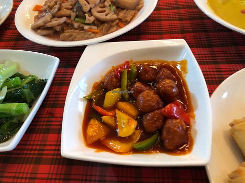 Lunch Buffet: Sweet and Sour veg pork at Paramita Vegetarian Restaurant - Cheung Yee in Kowloon
