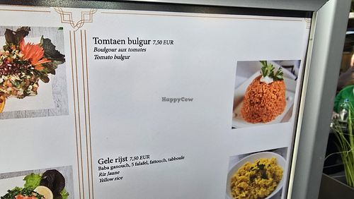 Menu at DAMAS in Oostende