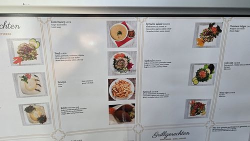 Menu at DAMAS in Oostende