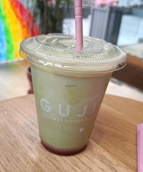 Matcha strawberries with almond milk at GUJI Coffee Bar  in Limerick