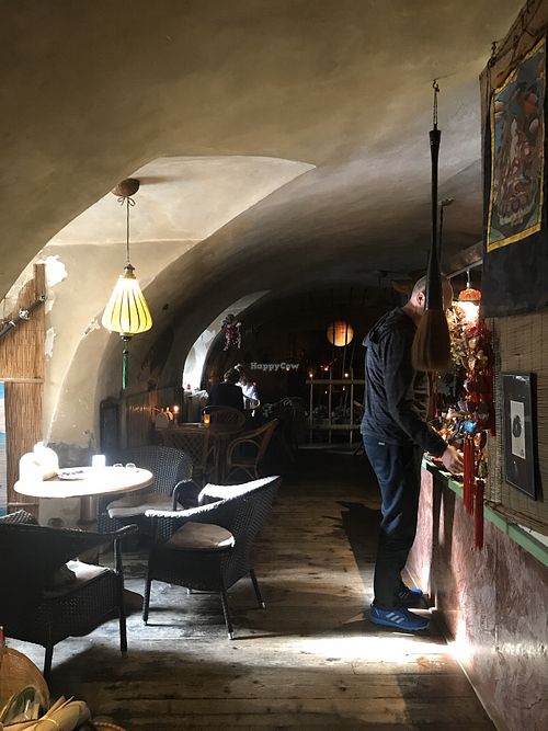 Inside the cave  at Maly Buddha in Prague