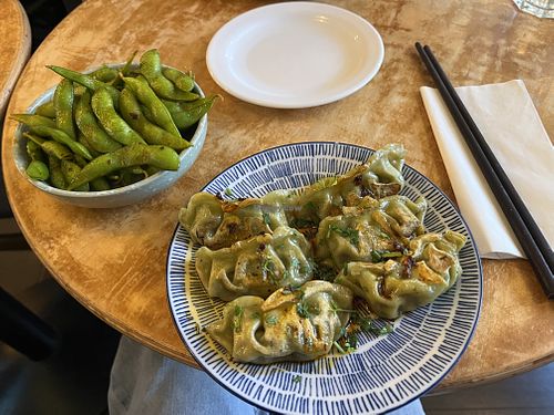 Edamame and vegan gyoza   at Day n Night in Dublin