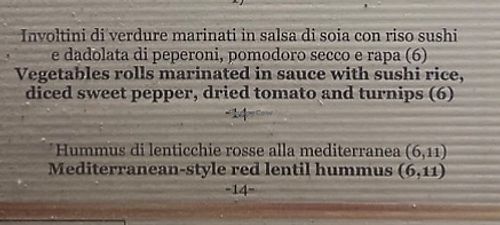 Antipasti  at Ristorante Costa Dorada in Sardegna