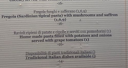 Primi  at Ristorante Costa Dorada in Sardegna