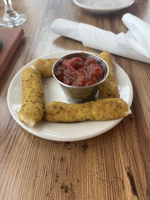 Mozzarella sticks!  at Veggie Life in Wells