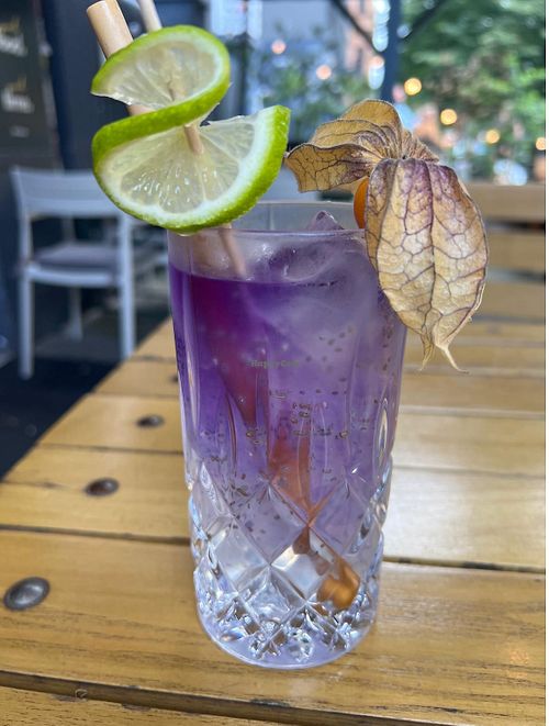 Aloe vera drink with chia seeds. Very sweet but delicious at LêLê in Berlin