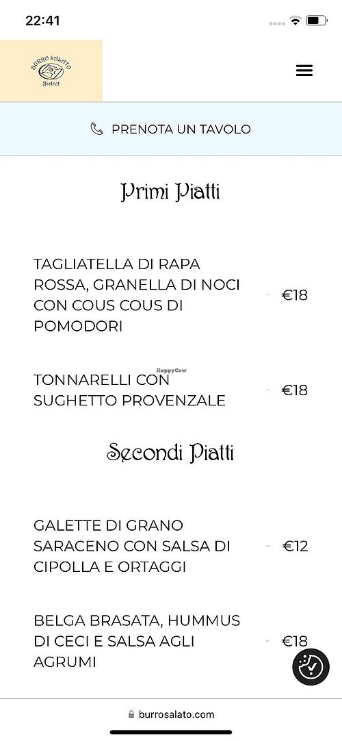 Menu  at Ristorante Burro Salato - Cucina Francese e Lucana a Matera in Basilicata