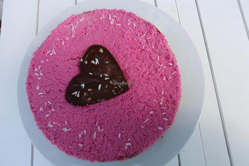 raw vegan love cake at The Cafe at Caribou Rooms in Hove