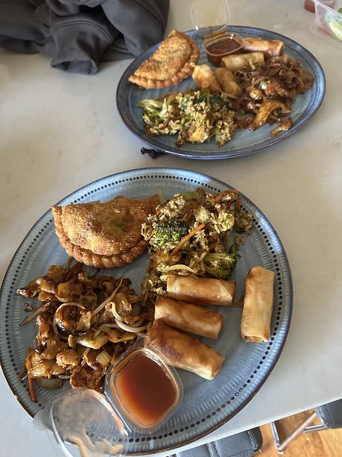 Fried rice, spring rolls, curry puffs and noodles   at Hawkers Lane in Newport