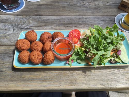 Pumpkin falafel at Jagahütt'n am Stümpfling in Bayern