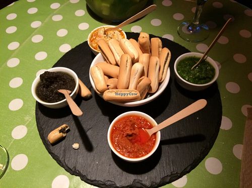 the dips from the tapas menu at Bubita Bar in Barcelona
