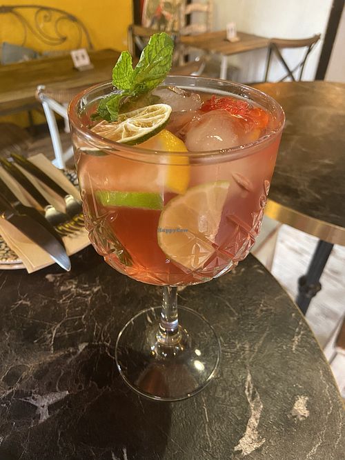 Glass of sangria   at Bubita Bar in Barcelona