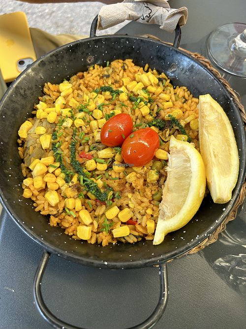 Vegetable paella   at Bubita Bar in Barcelona
