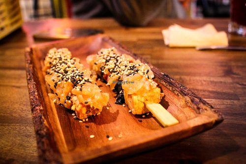 tempeh skewers  at Bubita Bar in Barcelona