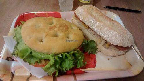 Hot vegan and Focaccia sandwich at Veganda in Padua
