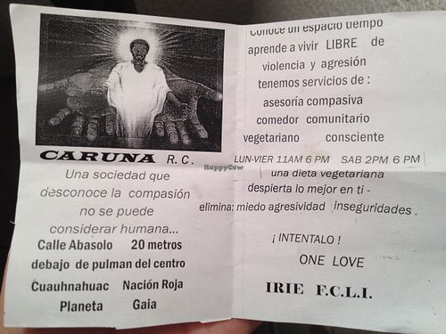 Flyer at Rastaburger - Wiracocha in Cuernavaca