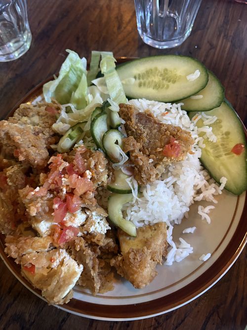 Tempe and tofu geprek   at Café Warung Pas in Noord-holland