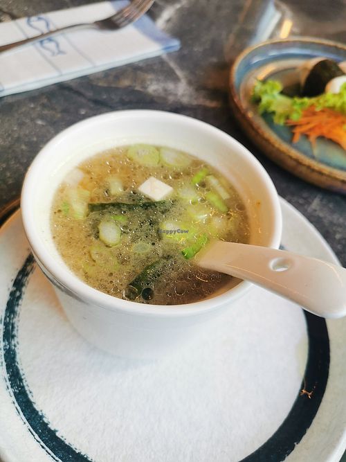 Miso soup at Oishi sushi Châtillon in Valle D'aosta