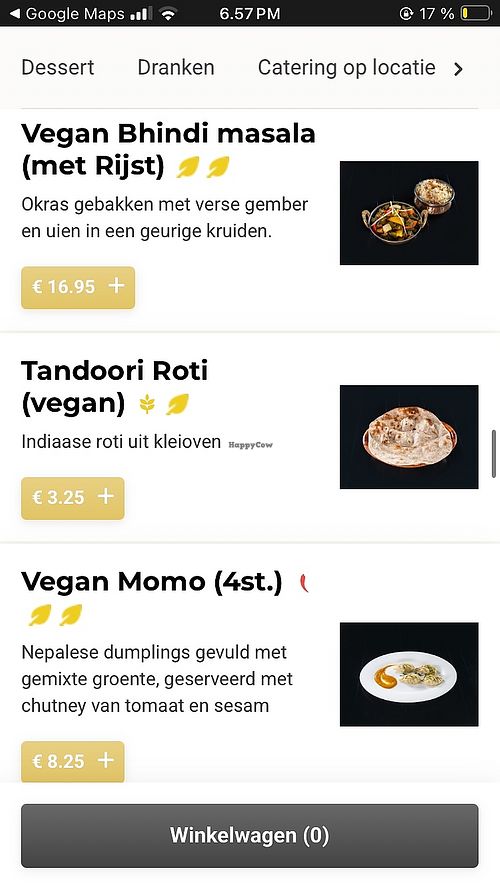 Menu from website  at Kathmandu Kitchen Leiden in Zuid-holland