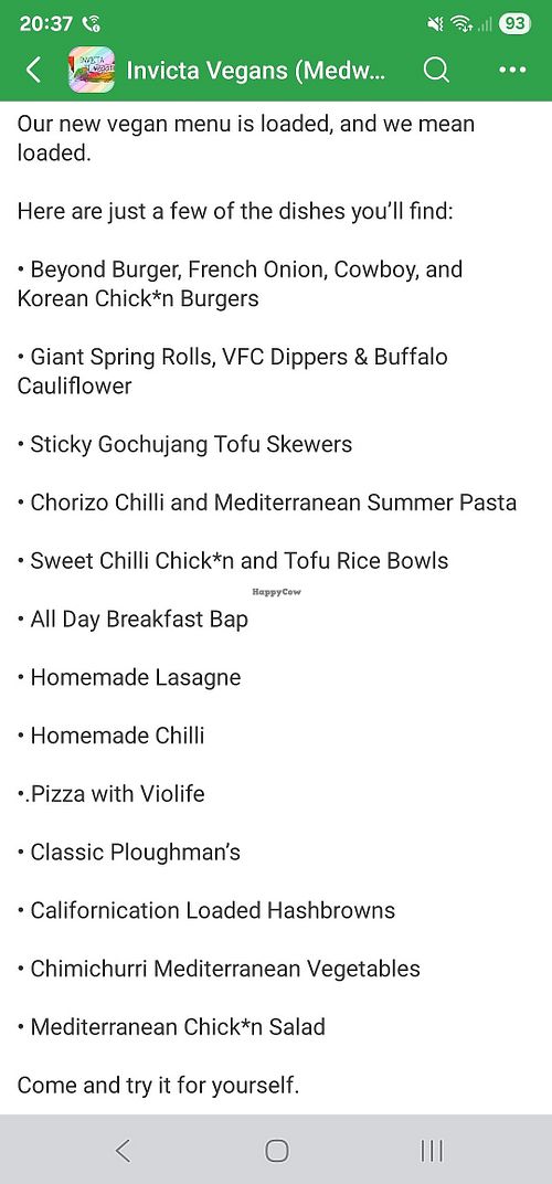 Some of the vegan dishes they have at Inn on the Lake  in Gravesend