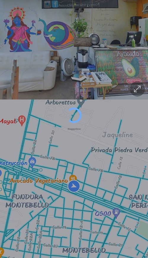 Localización aproximada at Avocado Vegetariano - Santa Gertrudis Copo in Merida