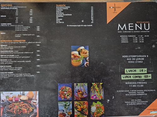 Menu at Gobi Sushi Lerum in Lerum
