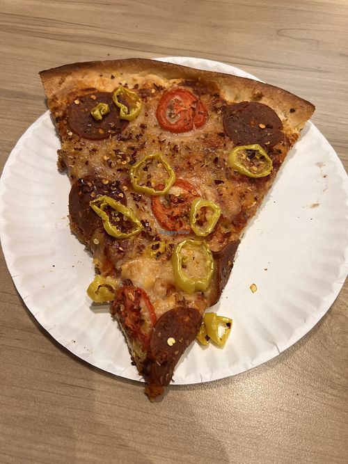 Vegan pizza slice   at Geraci's Slice Shop in Cleveland