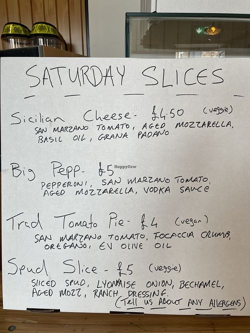 Saturday slice menu   at MIDNIGHT PIZZA CRÜ in Sunderland