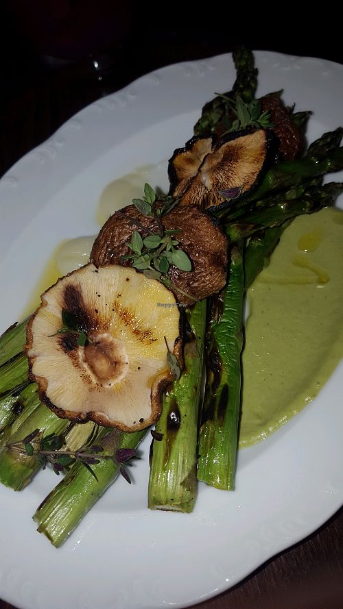 grilled asparagus and shiitake mushroom at Charlie Was a Sinner in Philadelphia