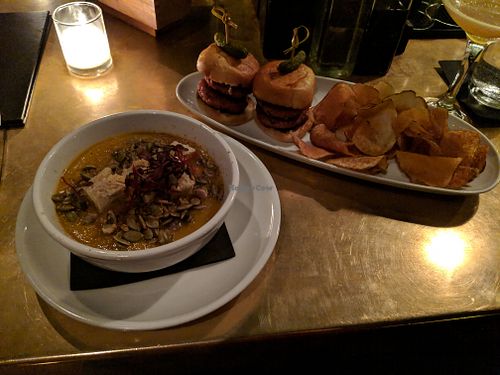 Butternut squash soup, Charlie Sliders at Charlie Was a Sinner in Philadelphia