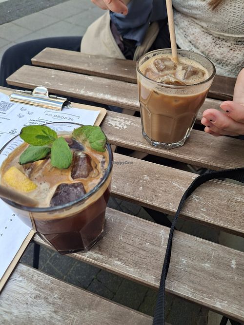 Iced Latte and Espresso Tonic at Po Drodze Punkt Kawa in Poznan