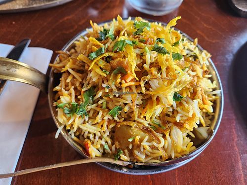Vegetable biryani at Maharaja Cuisine of India in Seattle