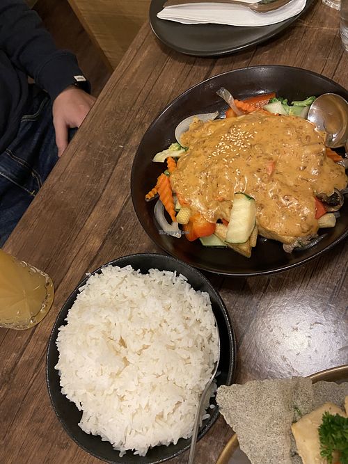 Steamed rice and peanut stir fry   at Siam Seaside in Victor Harbor