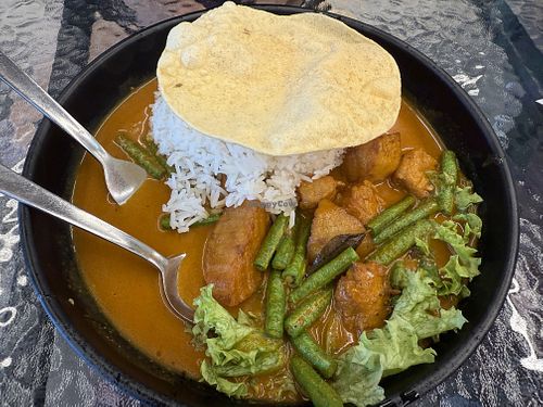 Curry Rice with Papadum  at Nature Vegetarian Delights (NVD) Restaurant in Northeast Singapore
