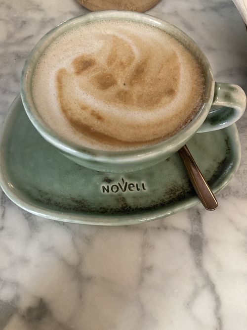 Coffee with soy milk (they usually also have oat milk )  at Lula Café   in Madrid