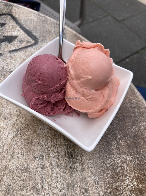 Strawberry and raspberry   at Eiscafé Fontanella in Nordrhein-westfalen