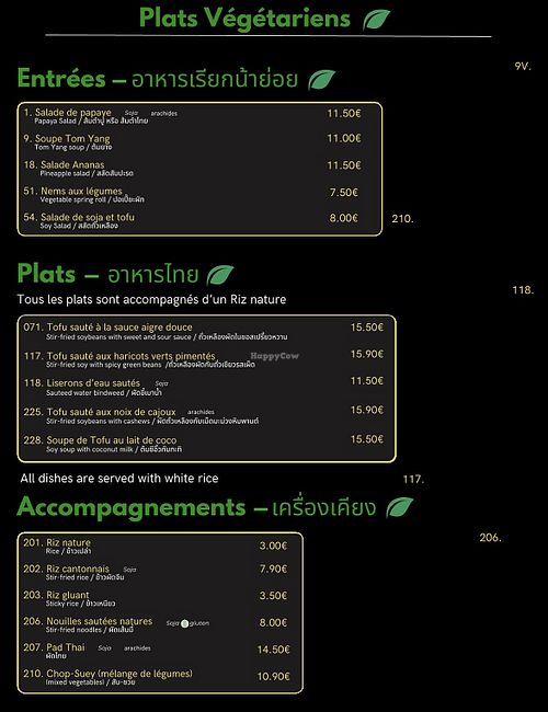 Veggie dishes  at Sukhothaï  in Paris