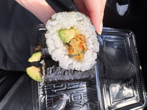 Fresh tempura and avocado rolls  at Sushi Queue  in Cooroy