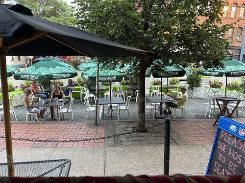 Outdoor seating  at Fitzwilly's Restaurant in Northampton