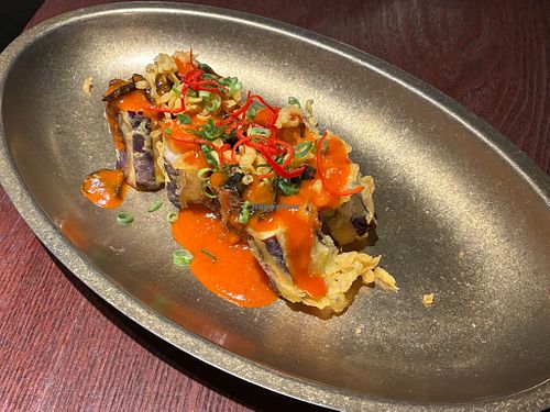 Yuxiang eggplant tempura at Foldie in Taipei