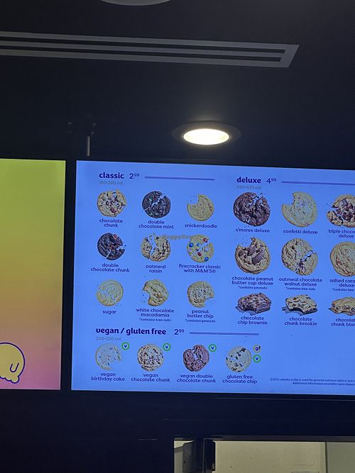 Vegan options on the bottom  at Insomnia Cookies - LIRR in New York City