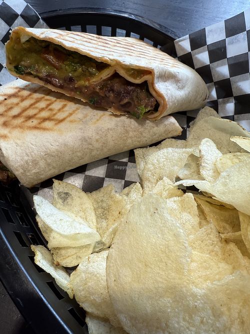 Baja wrap with cheese & sour cream replaced with guacamole & jalapeno   at Chartreuse Moose Cappuccino Bar & Bistro in Cariboo