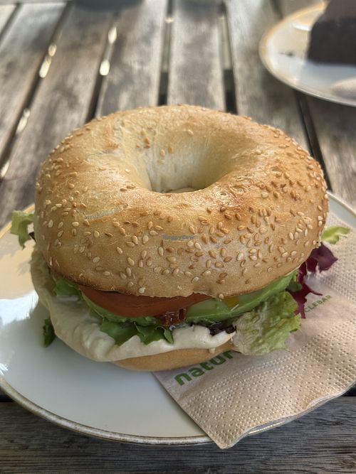 Veganer Bagel mit Humus, Avocado & getrocknete Tomaten  at Café Wunder in Berlin