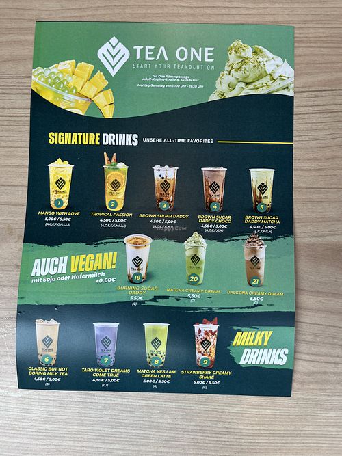 Some selections (they have way more)  at Tea one in Rheinland-pfalz