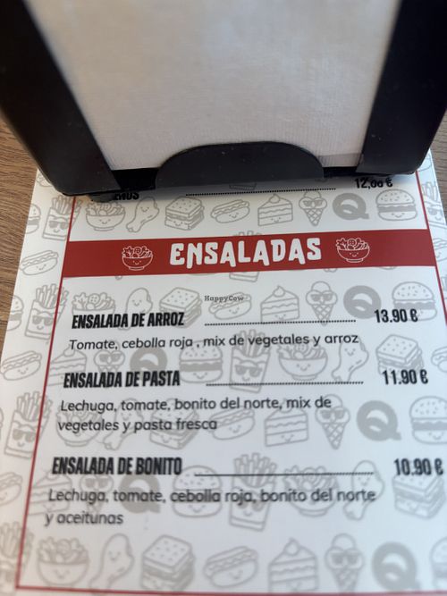 Carta  at Quebec Burguer in Cantabria