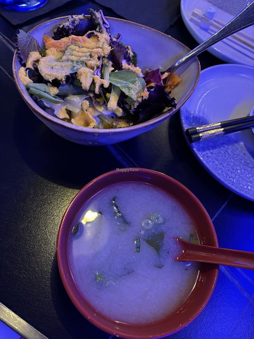Miso soup, ginger salad  at Bayridge Sushi in Kissimmee