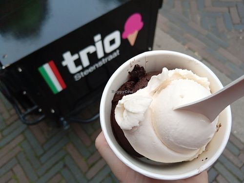 dark chocolate & pear ice cream at Trio IJssalon in Gelderland