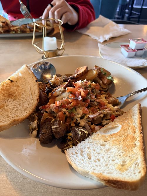 Vegan Scrambleed  at Hard Bean Brunch Waterfront in Vancouver